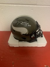 TJ Hockenson Signed Vikings Salute To Service Mini Helmet Speed  Beckett COA