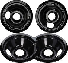 Black Stove Burner Drip Pans Replacement for GE Hotpoint Electric Stove Burner,