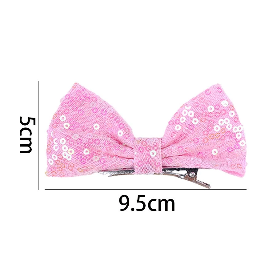 10 PCS Baby Girls Kid Sequin Bow Hairpins Hair Clips Headwear Hair Accessory - Image 3 of 3