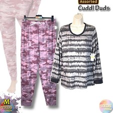 NWT Cuddl Duds M Printed Top Jogger Pants Pajama Set CD8712856 Assorted