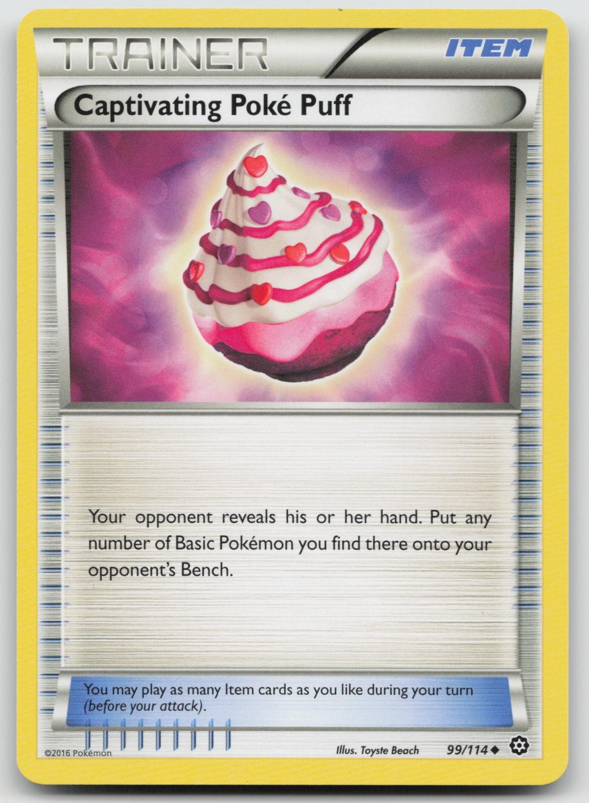 Captivating Poke Puff 99/114 Steam Siege Pokemon NM