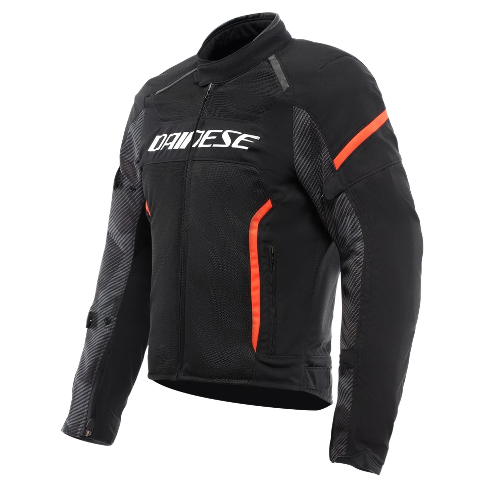 Blouson moto été DAINESE AIR FRAME 3 TEX JACKET Noir/Rouge Fluo - Photo 2/4