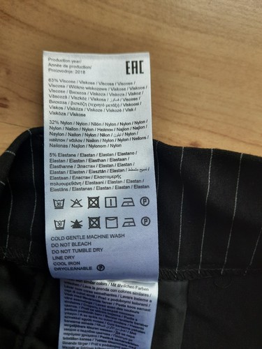 Only Hose Schlupfhose Damen Gr. M / 34 schwarz mit weißen Streifen Nadelstreife - Bild 7 von 7