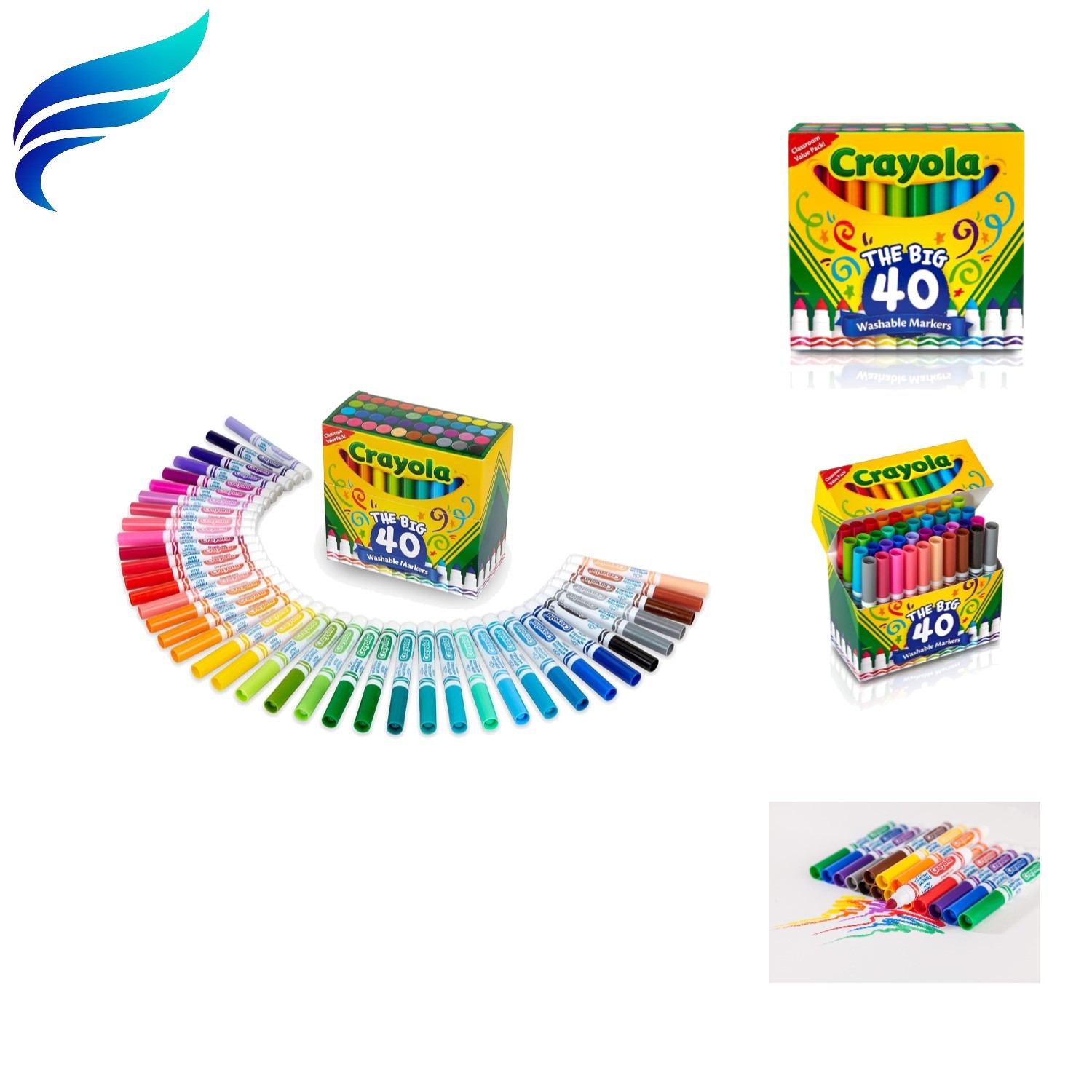 40ct, Colored Markers For Kids, Coloring Book Ma...