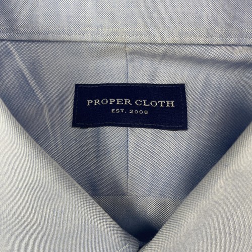 Proper Stoffhemd Herren Large Blau Button Down Weston Pinpoint Dress Langarm - Bild 7 von 8