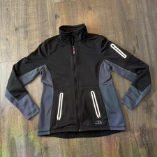 Vtg L.L Bean Women’s Soft shell Polar tech Jacket Zipup Black Workout Hiking M