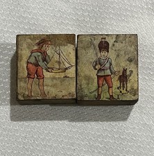 Vintage 2 Children  s Wooden Alphabet Blocks with Pictures