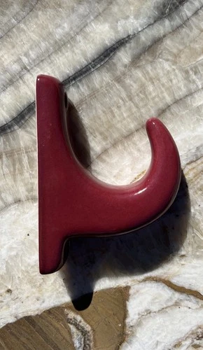 Vintage 1980s Ceramic Wall Hook Purple Towel Apron Keys Jacket Perfect Decor