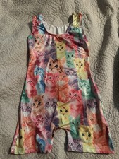 Girls Gymnastics Leotard Cat Design Size 140/8-10 Girls
