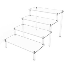 Acrylic Risers for Display 2 Pack 4 Tier Acrylic Display Risers Perfume Stand...