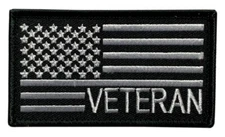 Veteran USA Flag Tactical Patch [Hook Fastener - 3.5 X 2.0 V-8]