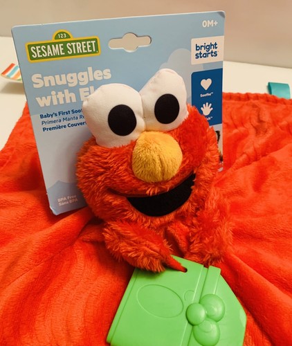 Sesame Street Bright Starts Snuggle with Elmo Baby Security Blanket Toy - Picture 2 of 5