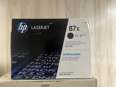 HP CF287X 87X Black Toner Cartridge, LaserJet - Open box - Open inner pack-NEW