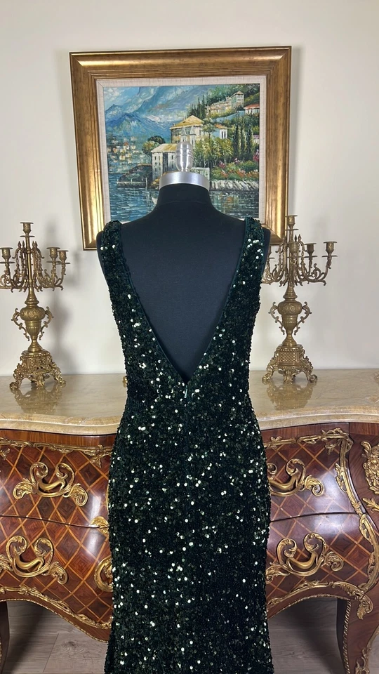 Women's Formal Sparkling shimmering and shiny Sequins Long Evening prom dress - Image 4 of 4