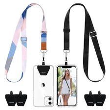 Phone Lanyard 2pack Adjustable Neck Strap 4  Pad With Adhesive Nylon Cell Phone