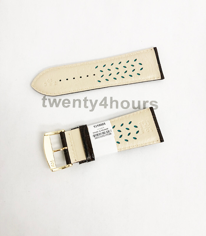 ZRC Genuine Calf Leather in Brown Alligator Grain, Anti-Allergic Watch Band 30MM