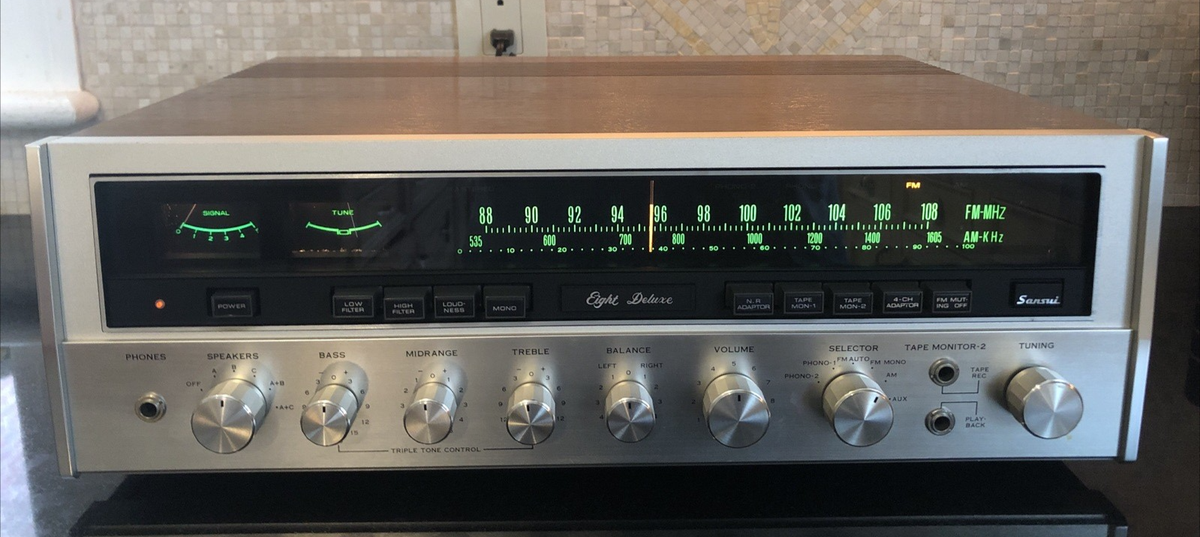 アンプ LUXCORP KMQ7 KMQ8 SANSUI CHANNEL DIVIDER Sansui EIGHT DELUXE AM/FM Stereo 60 W Tuner Amplifier Open Box