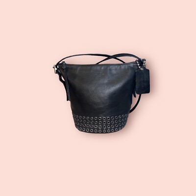 COACH Bleecker Grommets Mini Duffel Bag Black Luxury Designer