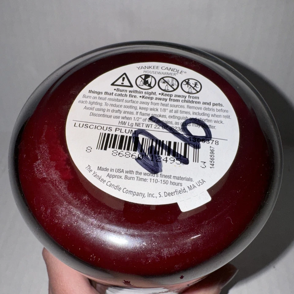 Yankee Candle Luscious Plum 22 Oz Candle White Label - Image 4 of 4