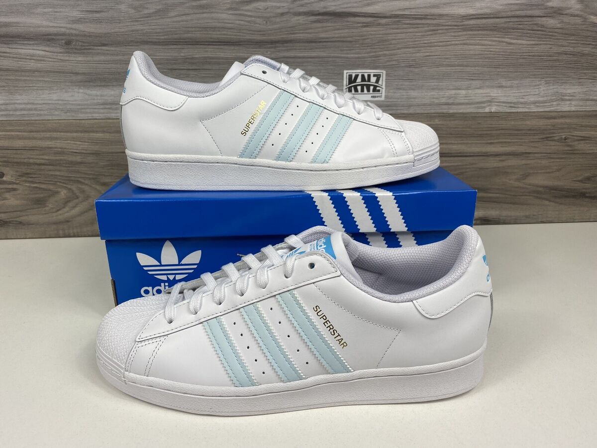 NEW Men's Adidas Originals Superstar White Sky Blue UNC NEW Men's Adidas Originals Superstar White Sky Blue UNC