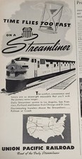 Union Pacific Railroad Picture Magazine Ad Train Advertisement Vtg Time