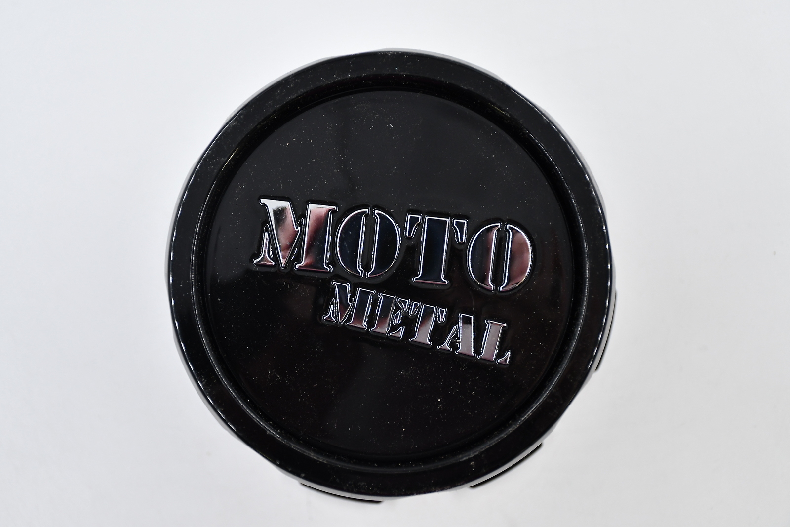 Moto Metal Gloss Black w/ Chrome Logo Wheel Center Cap Hub Cap CAP-M0995-REAR-B-