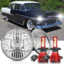 For Chevy Bel Air 1955-1957 Pair 7 Inch Round Led Headlights High Low Beam