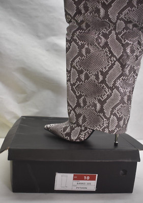 Liliana Banks-101 Python Snake Print Folded Shaft Drape Pointed Boots Womens 10