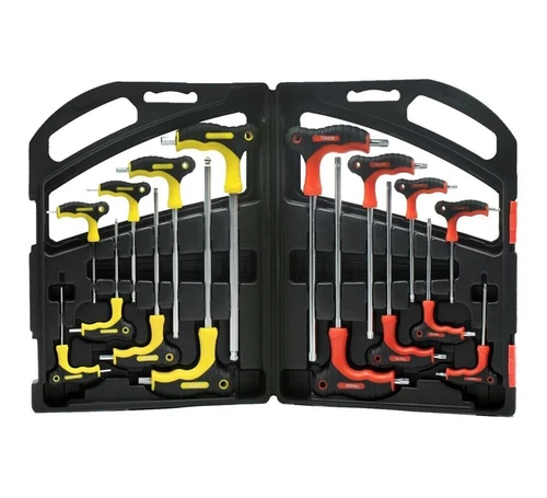 SET 16 LANGE T-SCHLÜSSEL 8-TEILIG TORX STERN 8 SECHSKANT-INBUSSCHLÜSSEL