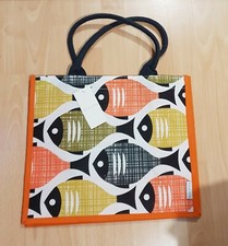 Sac en jute Orla Kiely shopping Tesco design poisson début design rare neuf avec étiquette 