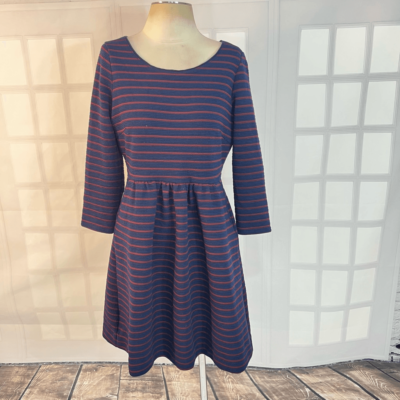 Maeve Anthropologie 3/4 sleeve red n blue ribbed knit fit n flare dress with poc | eBay Maeve Anthropologie 3/4 sleeve red n blue ribbed knit fit n flare dress with poc | eBay