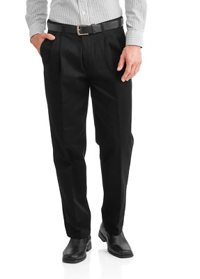 George Big Men's Pleated 100% Cotton Twill Pant with Scotchgard