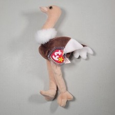 Ty Beanie Baby Stretch Ostrich Plush - 11" - NEW - 1997 - Retired with Tags