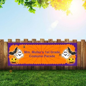 Halloween Ghostbig Personalized Banner 6x2 Vinyl Custom Party