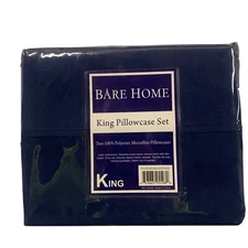 Bare Home blue King size Pillow Case Set of 2 ,100% polyester microfiber,RN14095