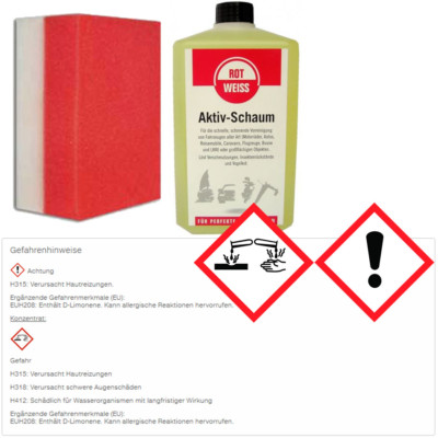 RED WHITE Active Foam (Orange Scented) 1000ml Concentrate 9110 + Professional Sponge