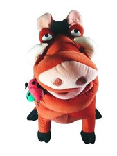 Large Disney Pumbaa Plush The Lion King 18" Bugs Attached To Mouth