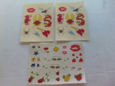 44 VTG 1990's Tattoos By Joyce, Temporary , Harley Davidson, Lips, Stars, Heart