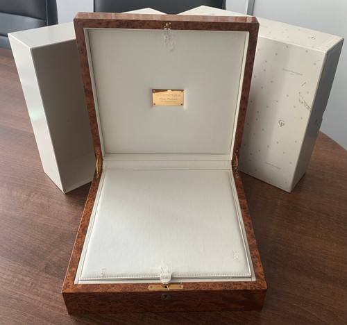 GENUINE VERY RARE BROWN BURLWOOD GIRARD PERREGAUX WATCH BOX W/ 3 CUSHIONS MP306 - Picture 6 of 18