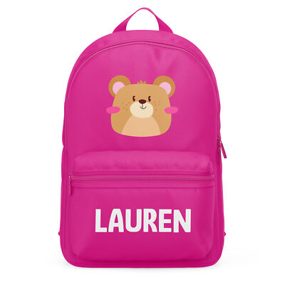 Personalisierter Mini-Rucksack Bärengesicht Kinder Schulanfang Empfang Schüler Wi...