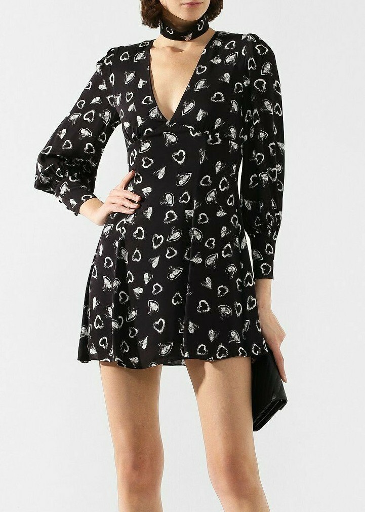 Alice+Olivia - alice+olivia ブラウス -(M位) 黒xシルバー(総柄) 【古着】【中古】 Alice+Olivia - alice+olivia ブラウス -(M位) 黒xシルバー(総柄