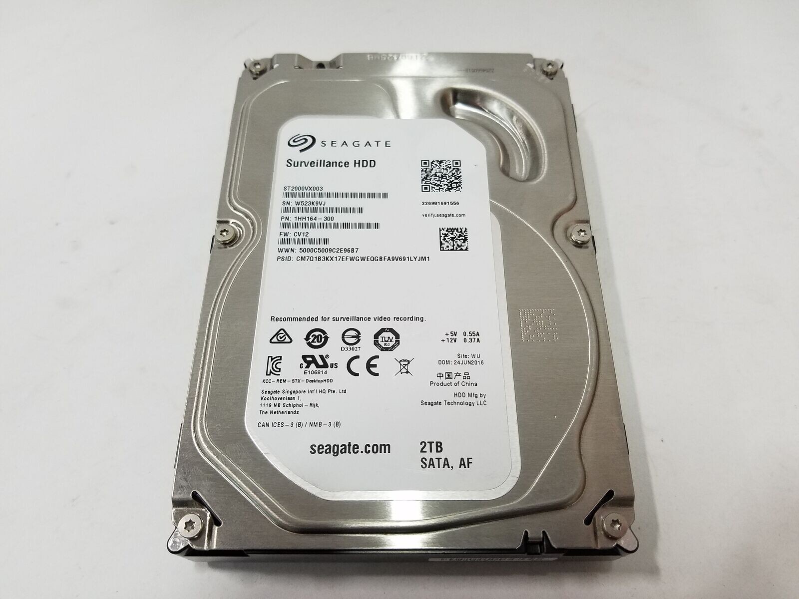Seagate ST2000VX003 2TB SATA III 3.5 in Surveillance Hard Drive HDD DVR