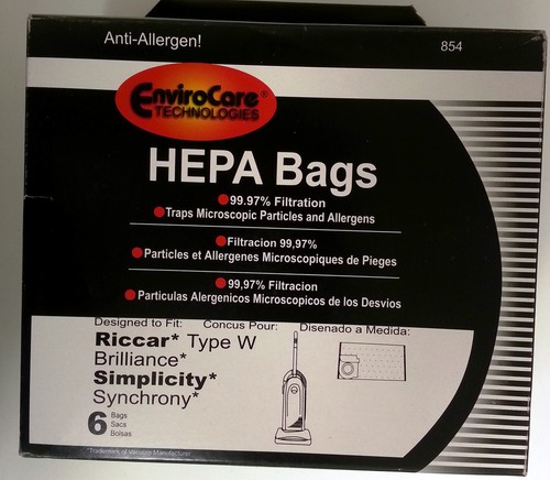 6 Vacuum Bags, RICCAR-Type W for 