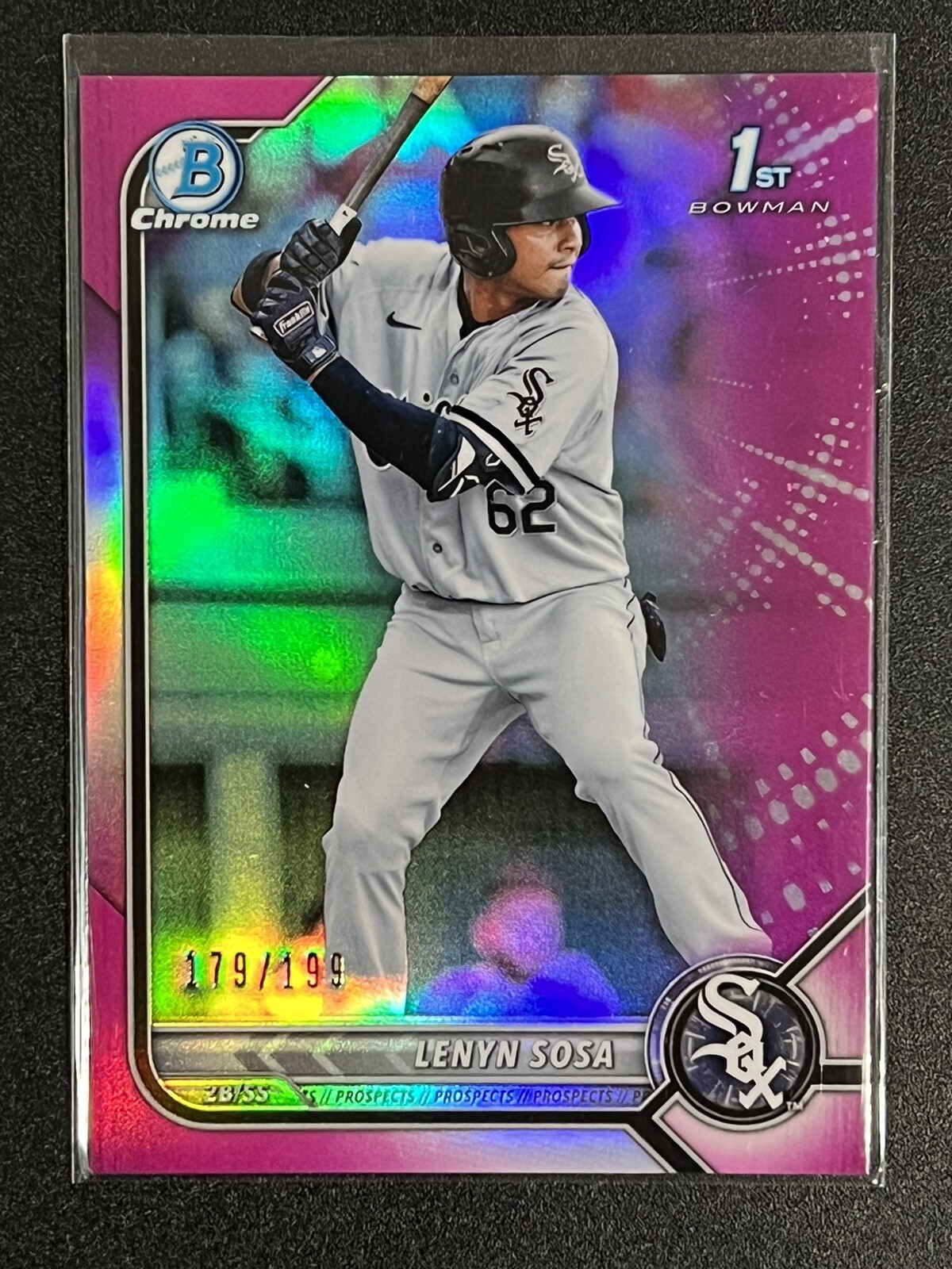 2022 Bowman Chrome 1st Fuchsia Pink Refractor Lenyn Sosa /199 #BCP-76 White Sox