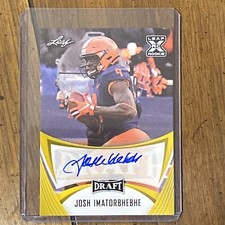 2021 NFL GOLD LEAF DRAFT JOSH IMATORBHEBHE RC Auto Autograph