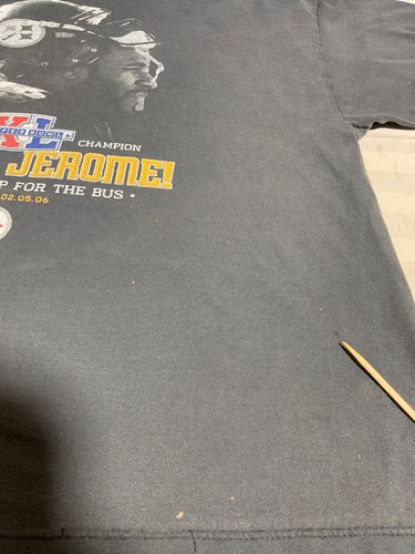 Y2K Pittsburgh Steelers Reebok T-shirt 2XL Jerome Bettis Last Stop Nfl SuperBowl - Picture 5 of 7