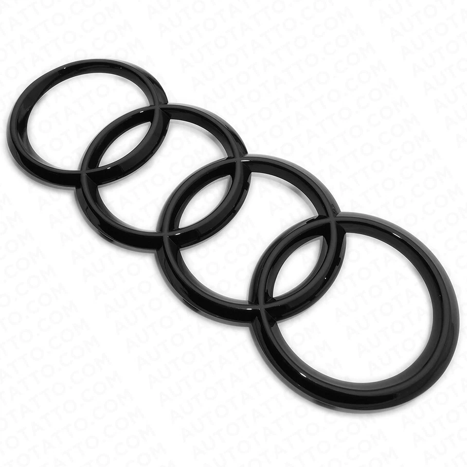 09-12 AUDI A4 S4 Gloss Black Front Grille Sign Rings Badge Logo Emblem Sport - Image 3 of 4