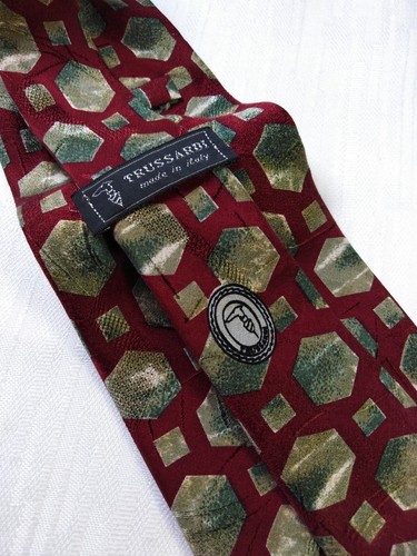 Trussardi 100% Silk Tie Necktie Italy Vintage Antique - Picture 5 of 6