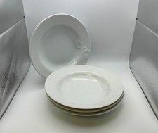 Set of 4 Hutschenreuther Chloe FLEURON WHITE Rim Soup Bowls