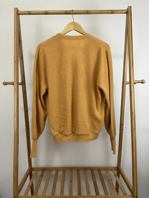 VTG 80s Lacoste Bold Mustard Knitted Orlon Acrylic Cardigan